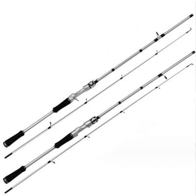 6 ft Carbon Fiber Spinning Fishing Rod, 2-Section Fast Action Fishing Pole for Bass, Trout, Carp, Perch and Freshwater Fishing