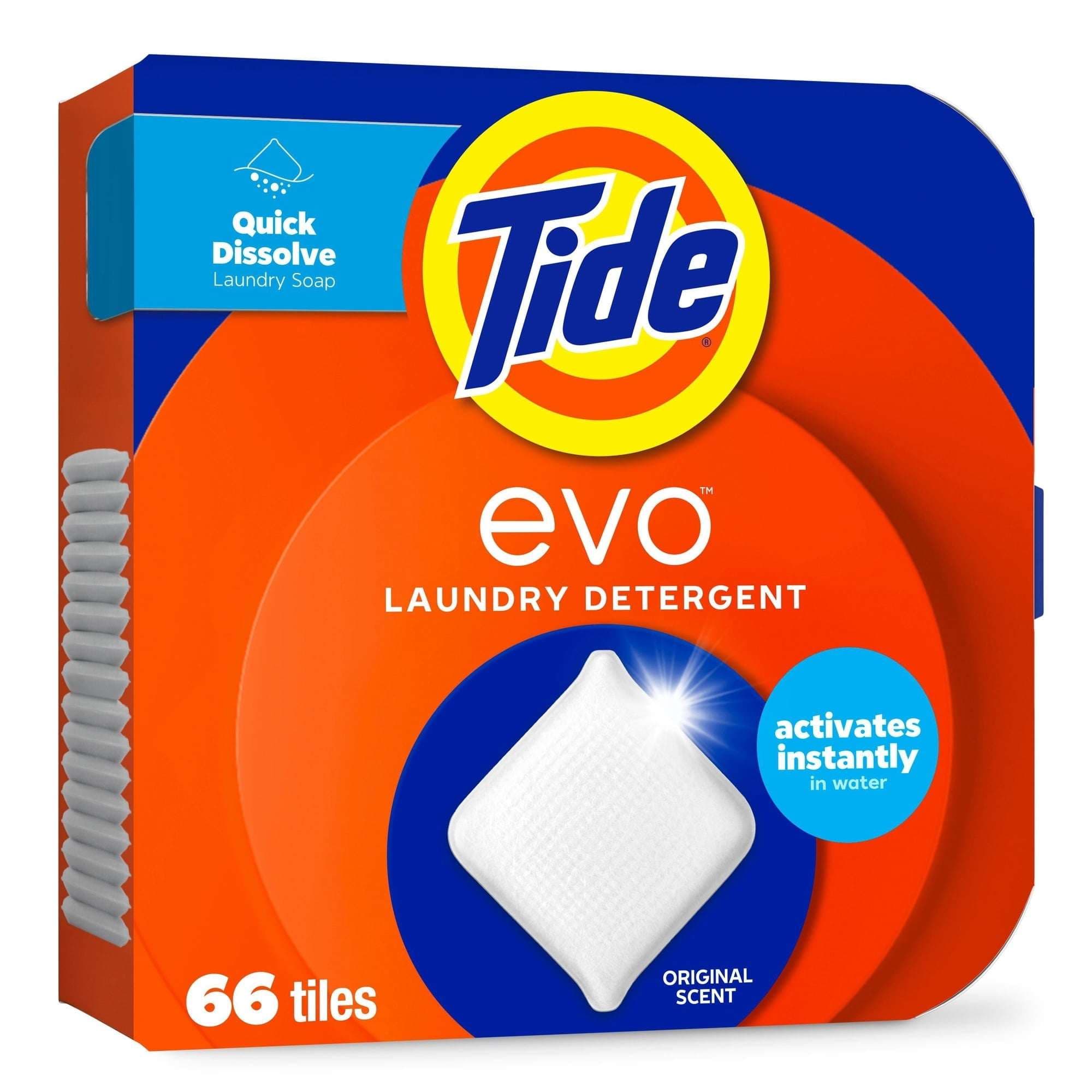 Tide evo Laundry Detergent Fiber Tiles, Original, 66 ct.