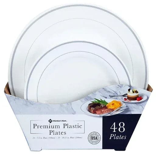 Member's Mark Premium Plastic Heavyweight Plates, Combo Pack 48 ct.
