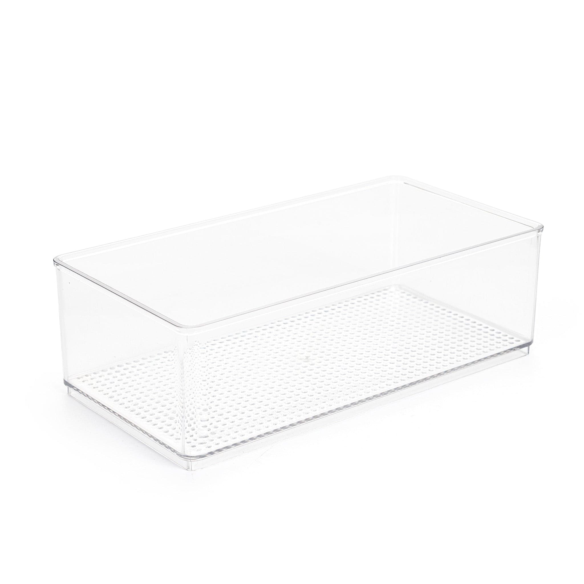 Mainstays Large Clear Plastic Organizer Bin for Bathroom