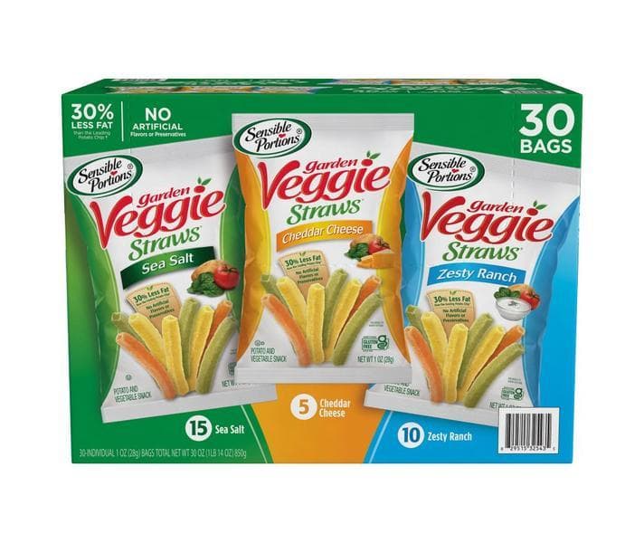 Sensible Portions Veggie Straws, Garden Veggie Variety Pack, 1 oz (30-pk)