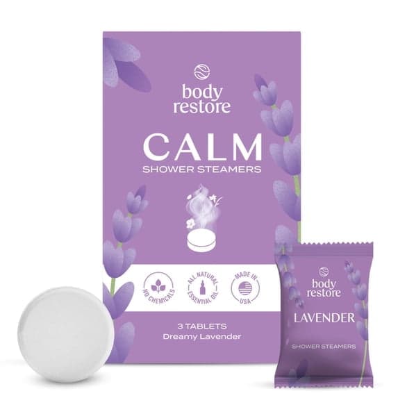 Body Restore Aromatherapy Shower Steamers, Lavender Essential Oils, 3 Count