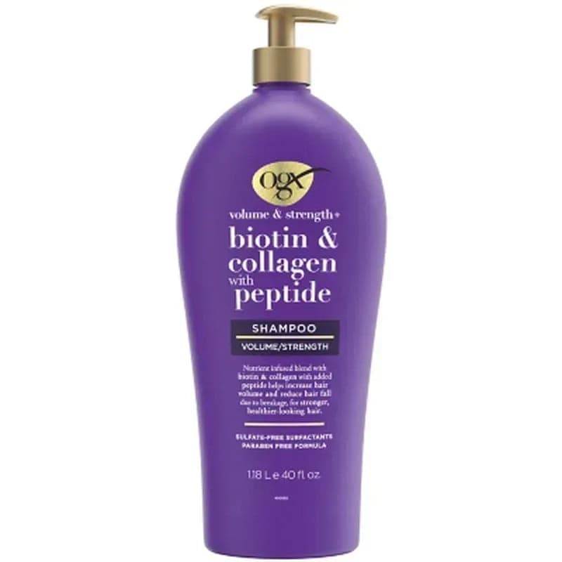 OGX Volume & Strength + Biotin & Collagen with Peptide Shampoo (40 Fl. Oz.)