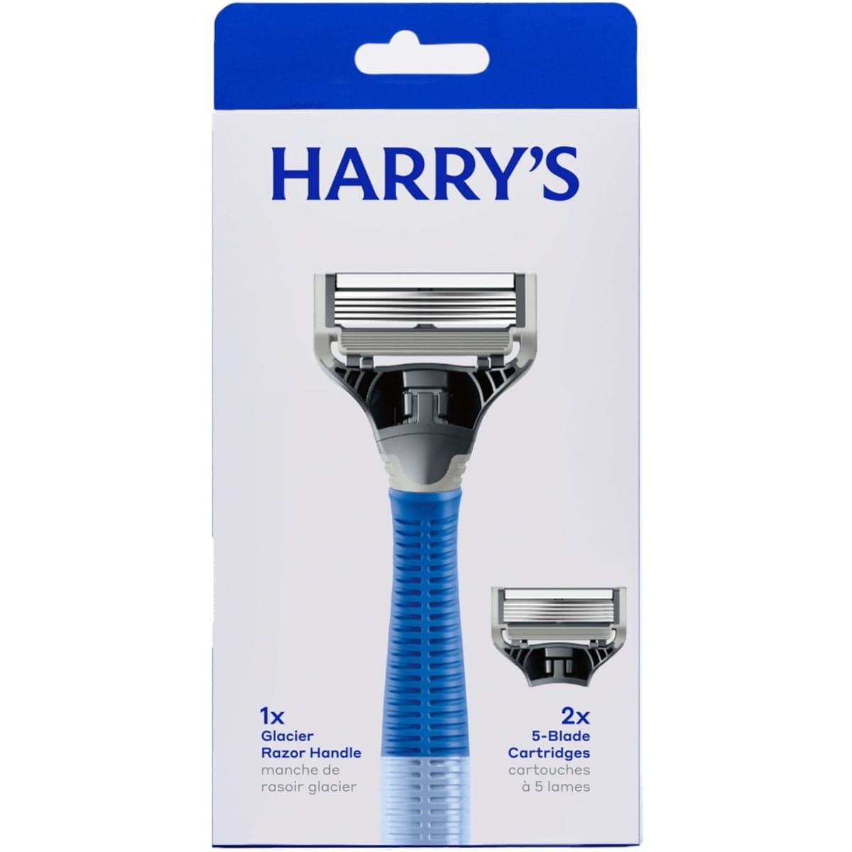 Harry's Shaving Razor for Men with 2 Blade Refill Cartridges, Glacier Blue