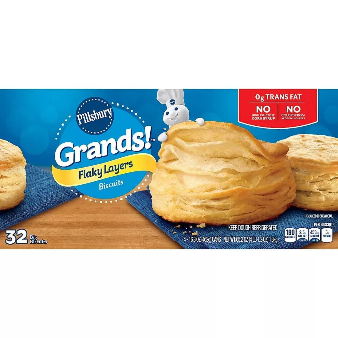 Pillsbury Grands! Flaky Layers Butter Tastin' Biscuits, 4 pk. / 16.3 oz.