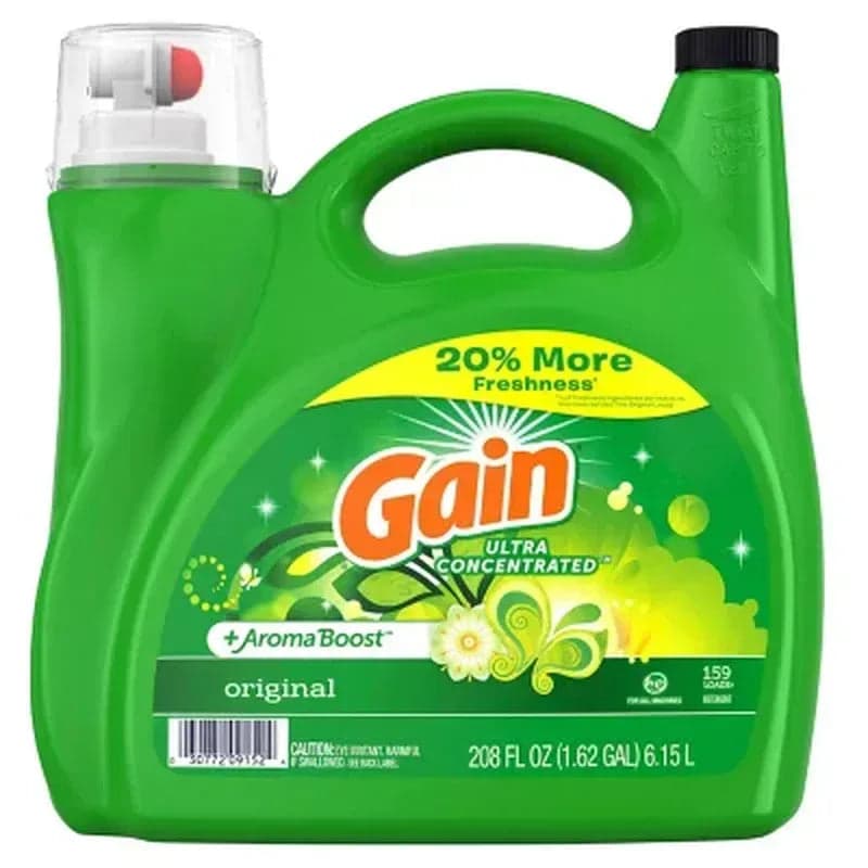 Gain Ultra Concentrated + Aroma Boost Liquid Laundry Detergent, Original Scent (208 fl. oz., 159 Loads)