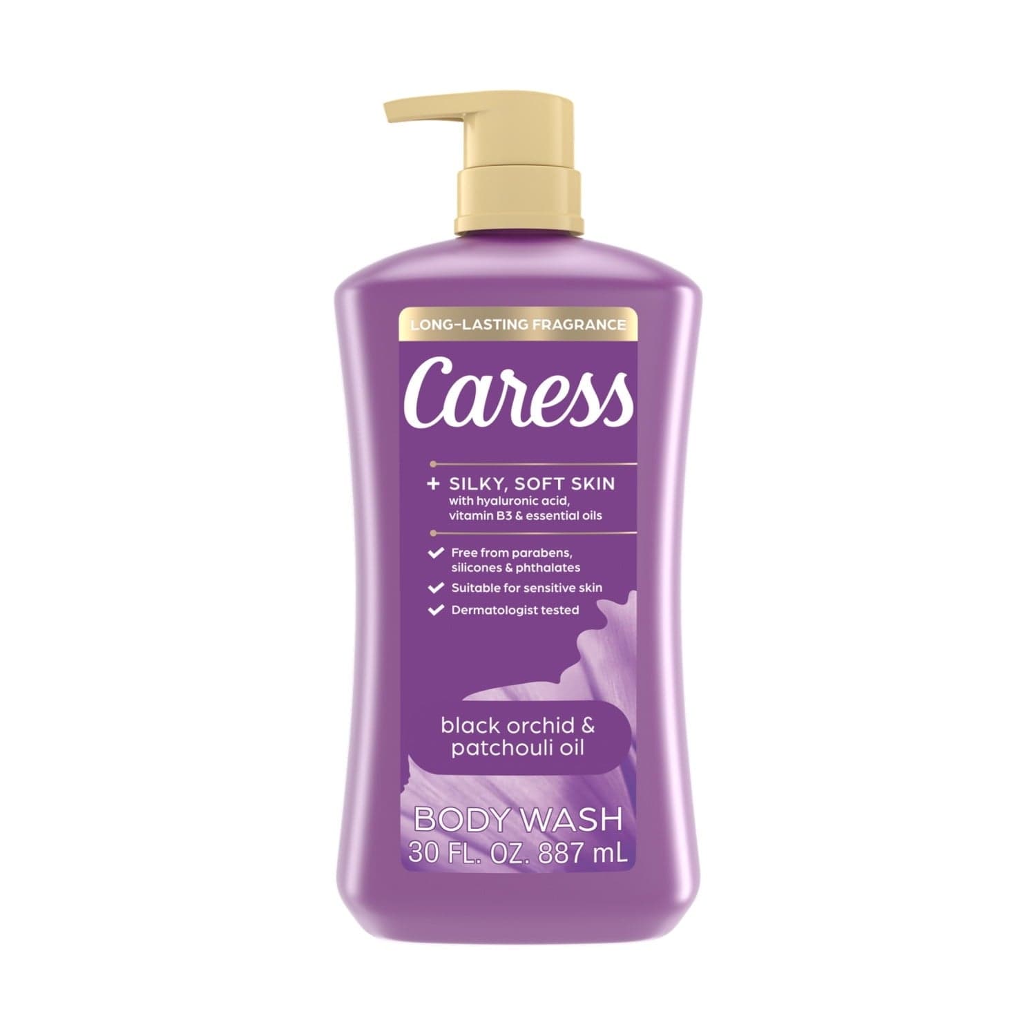Caress Black Orchid & Patchouli Oil Moisturizing Body Wash with Pump, 30 oz