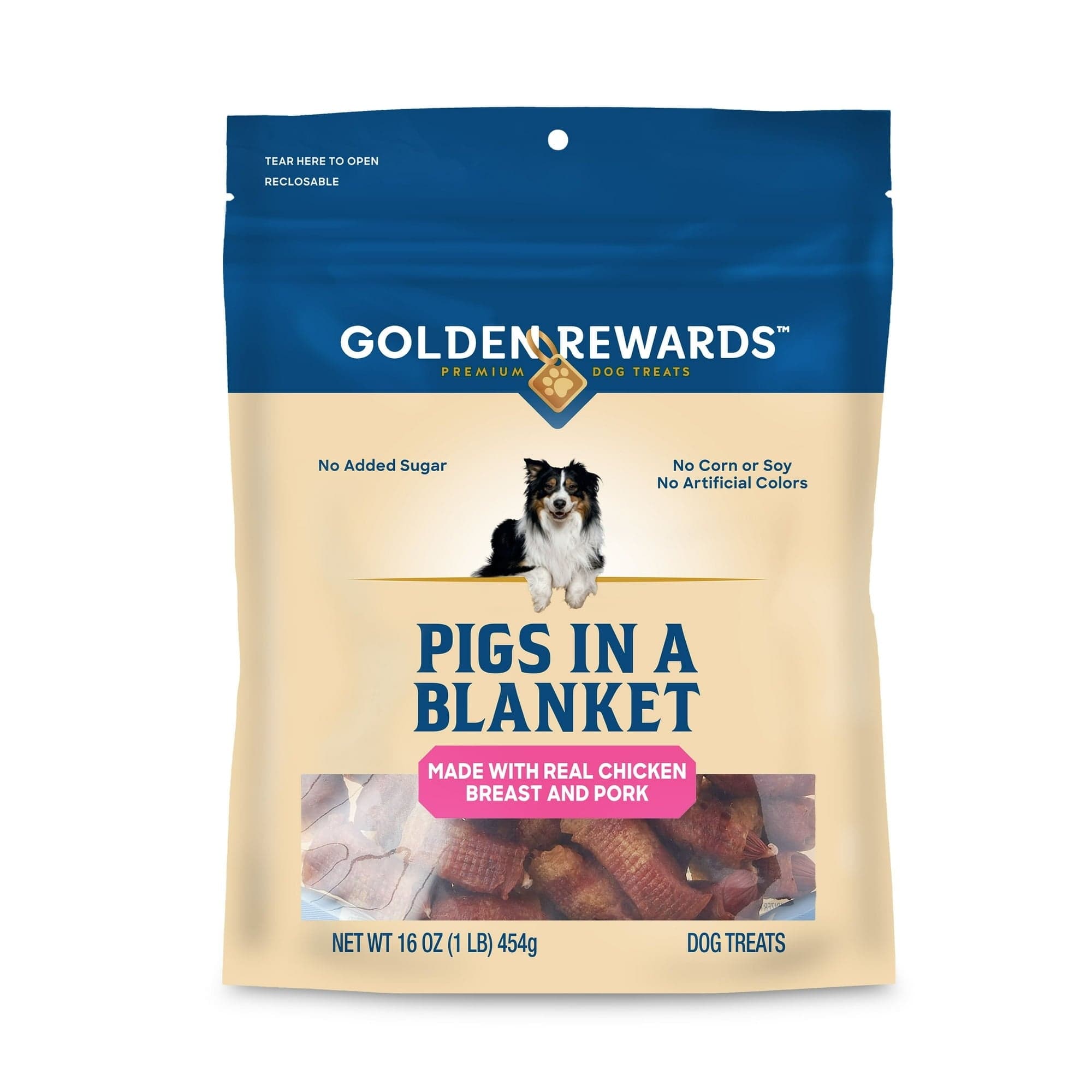 Golden Rewards Air-Dried Jerky Treats Pigs in a Blanket for Dogs, 16 oz