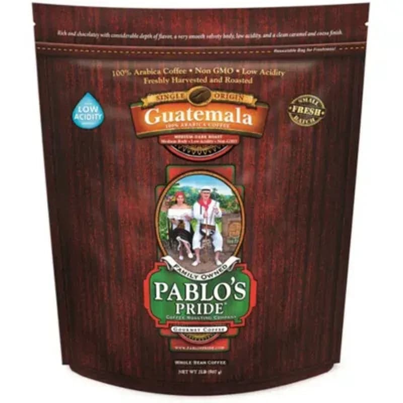 Pablo's Pride Gourmet Medium-Dark Roast Whole Bean Coffee, Guatemala (32 Oz.)