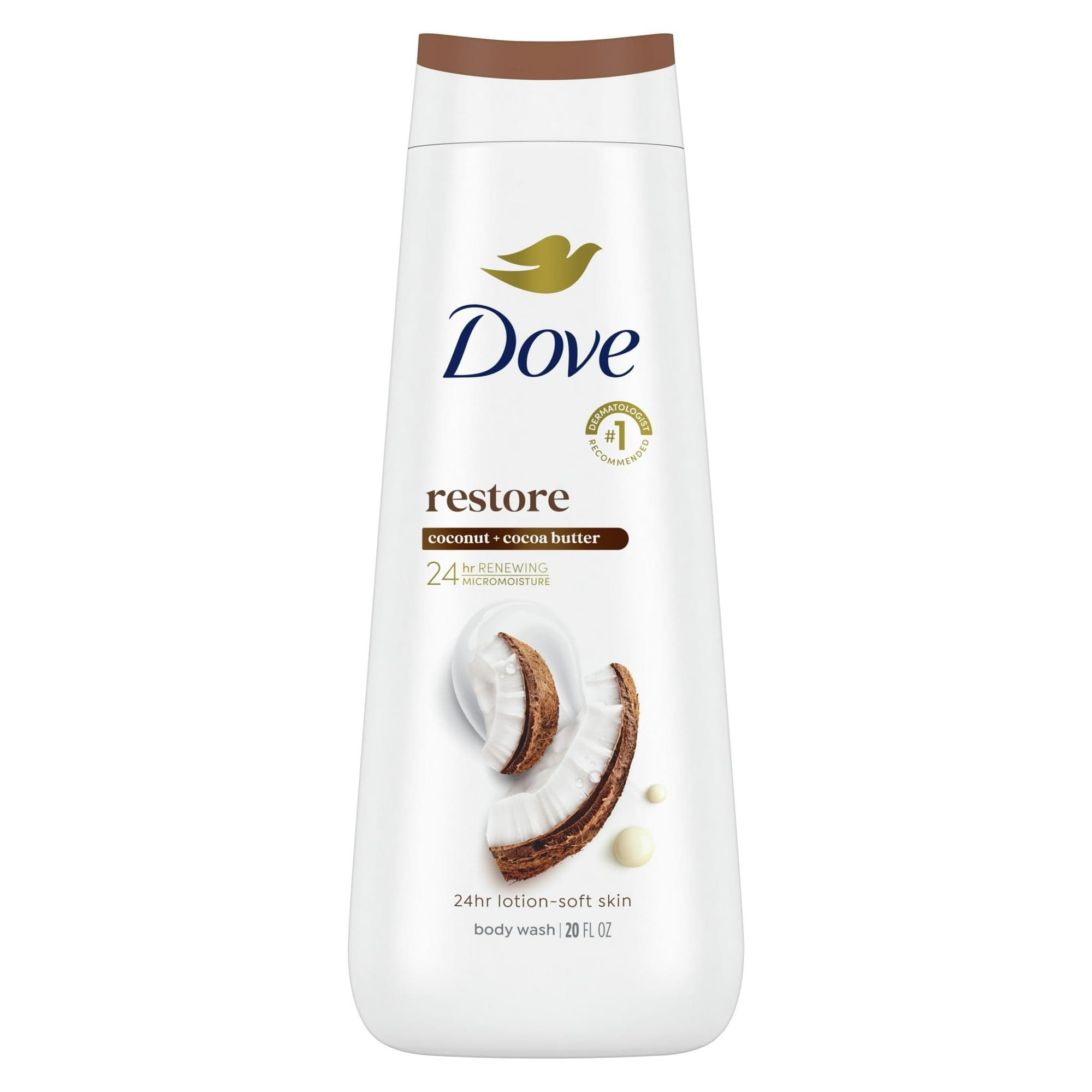 Dove Restoring Coconut & Cocoa Butter Gentle Skin Cleanser Body Wash, 20 oz