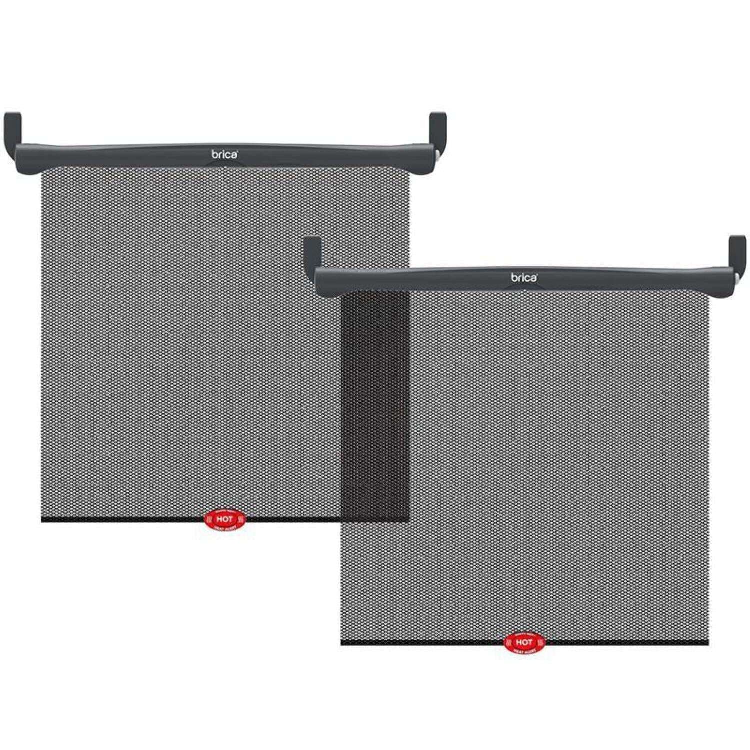 Munchkin Brica White Hot Sun Safety Car Window Baby Roller Shade, Black, 2 Pack