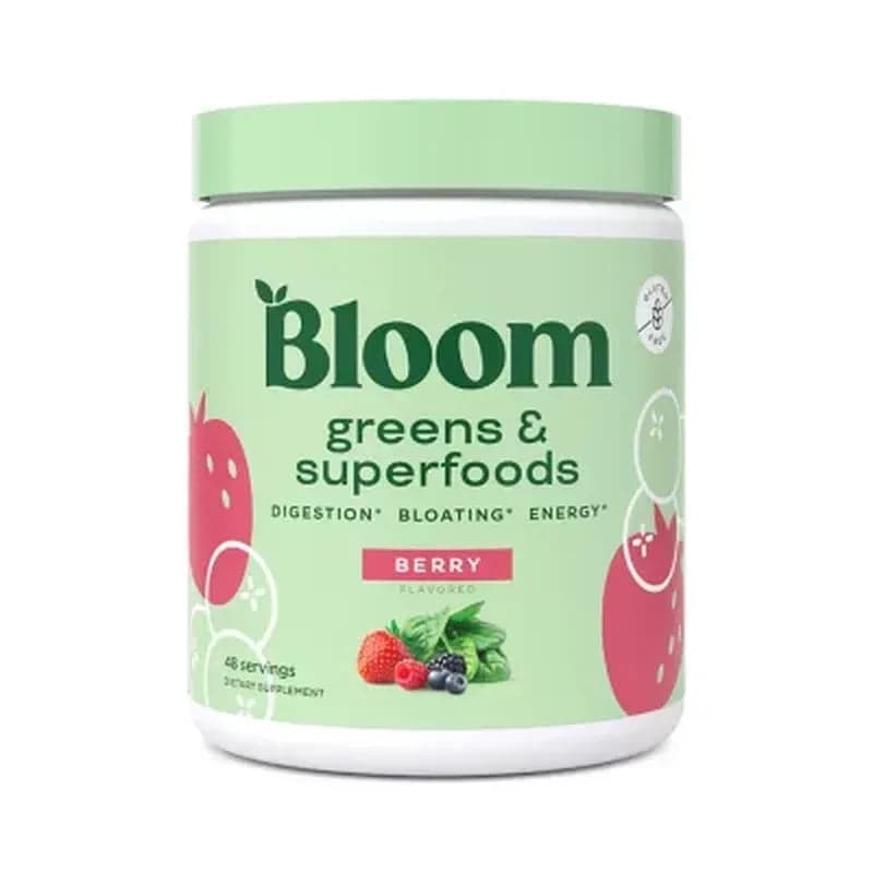 Bloom Nutrition Greens & Superfoods Powder, Berry (48 Servings, 9.2 Oz.)
