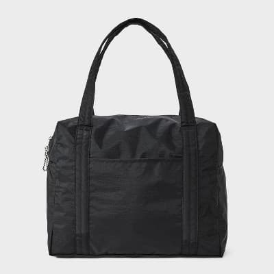 Essential Packable Weekender Duffel Bag - Universal Thread Black: Lightweight, Collapsible, 32L Capacity