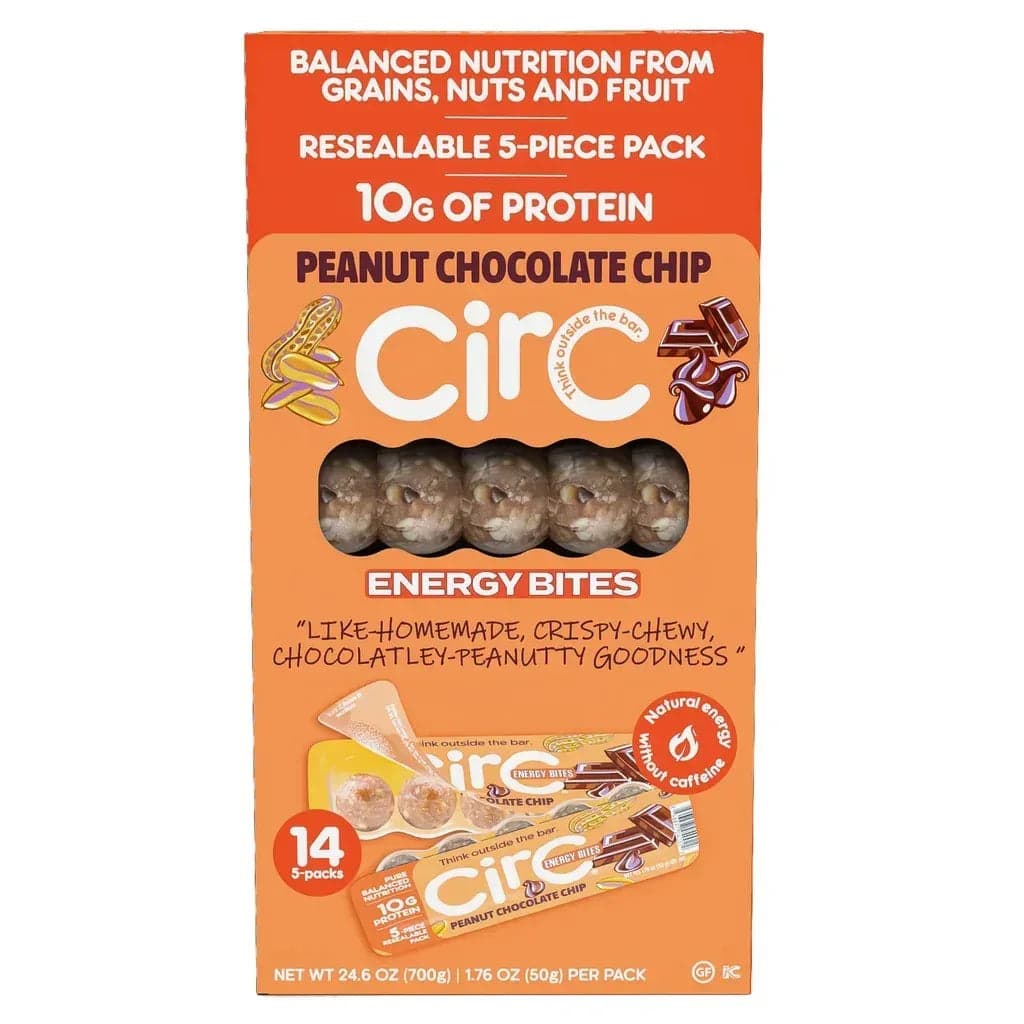 Circ Energy Bites, Peanut Chocolate Chip, 1.76 oz, 14-count