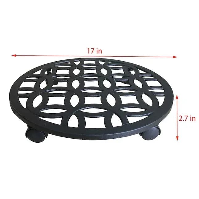 allen + roth 17-in L x 17-in D x 2.7-in H Black Plant Caddy