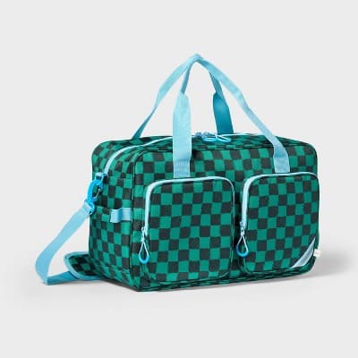 Kids' Weekender Duffel Bag Green Checkered - Cat & Jack️