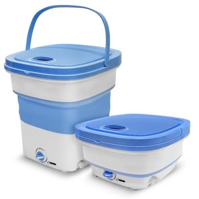 Pure Clean Foldable Washing Machine - Portable Mini Washer with Semi-Automatic Cleaning, 4.41 lbs Capacity