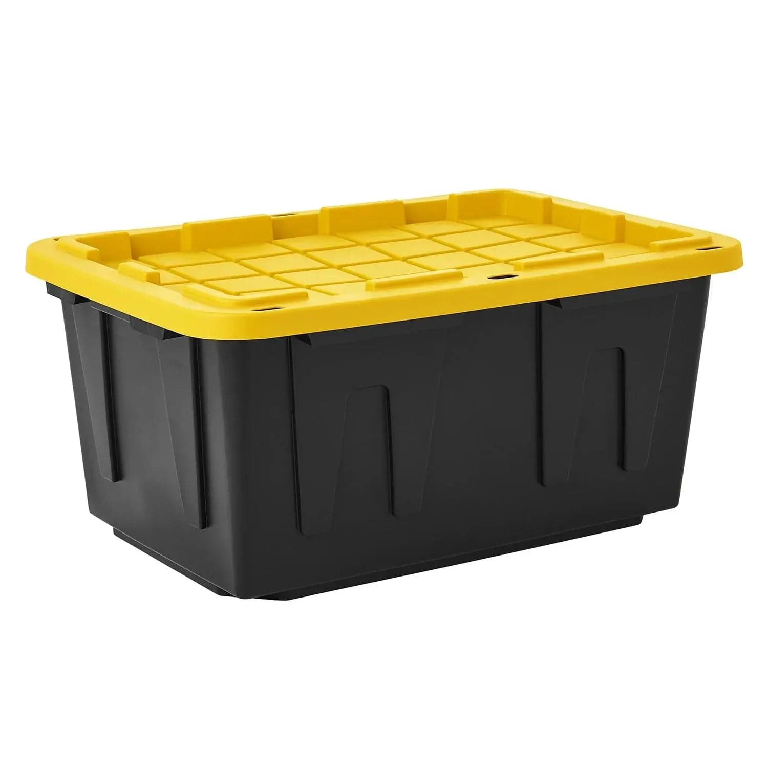 Member's Mark 27 Gallon Heavy-Duty Black and Yellow Storage Tote, 20.6" D x 30.6" W x 14.3" H