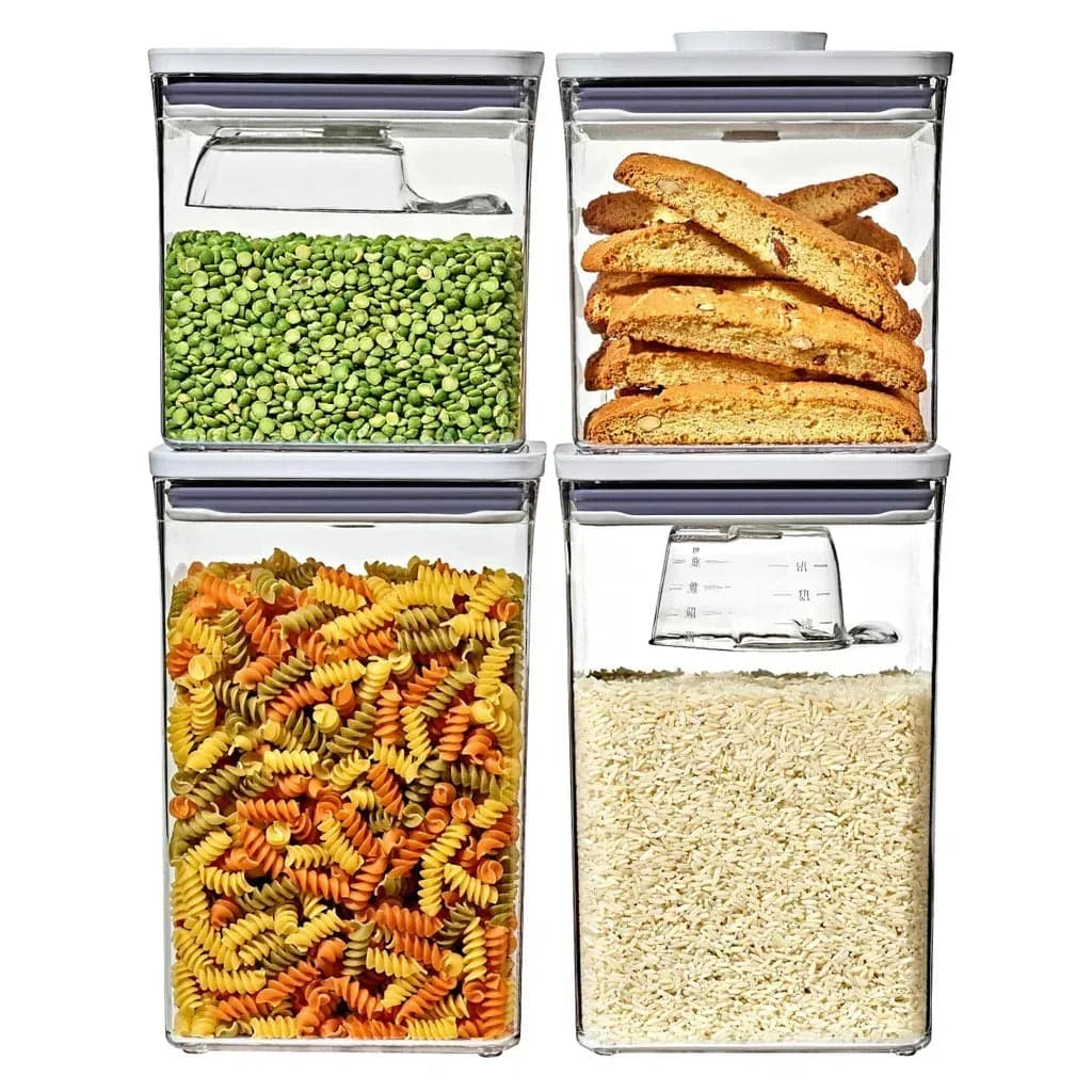 OXO SoftWorks 4-piece POP Container Set with Rice Measuring Cup and Scoop
