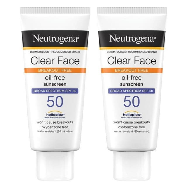 Neutrogena Clear Face Sunscreen Lotion, SPF 50, 2 pk.