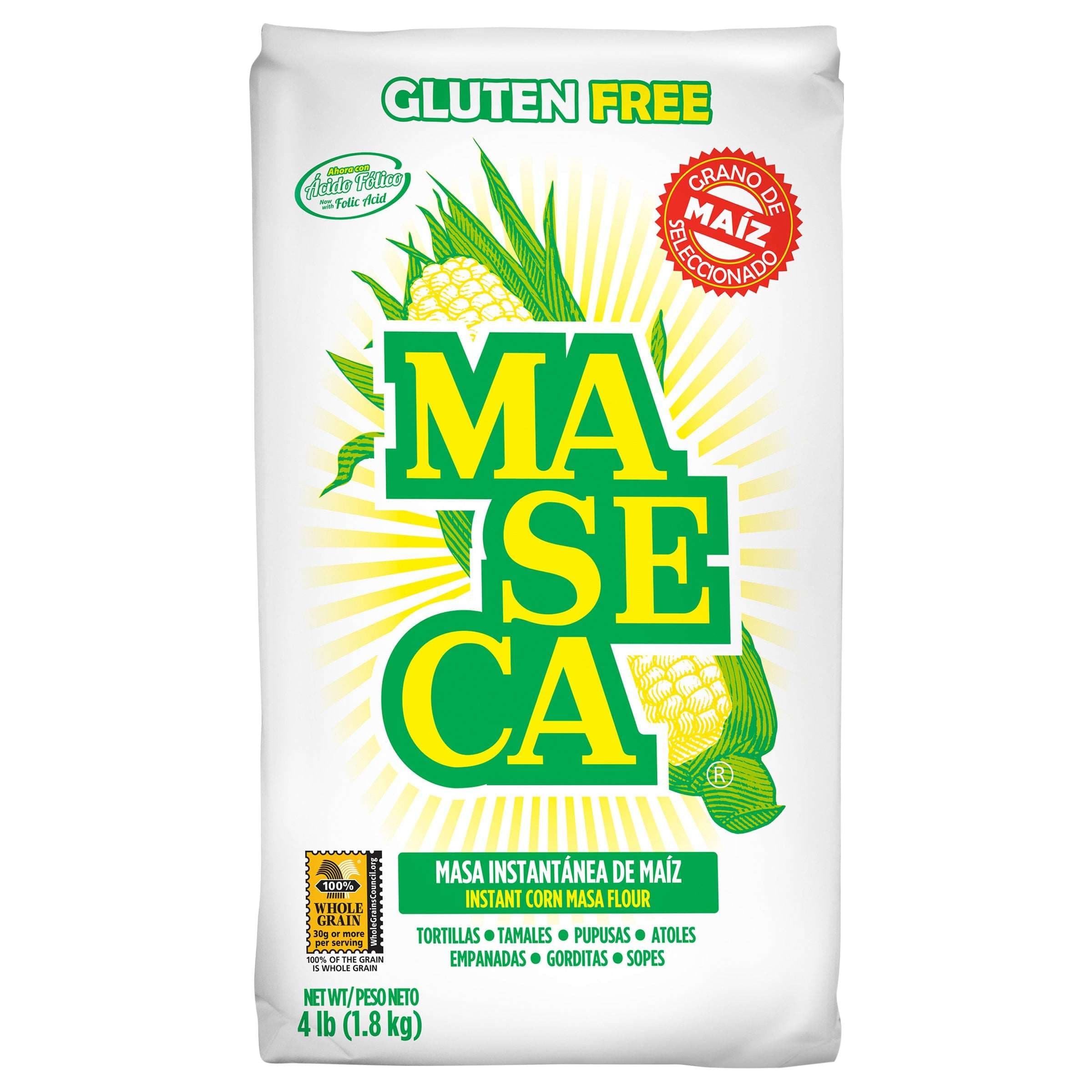 Maseca Gluten Free Instant Corn Masa Flour, 4 lb