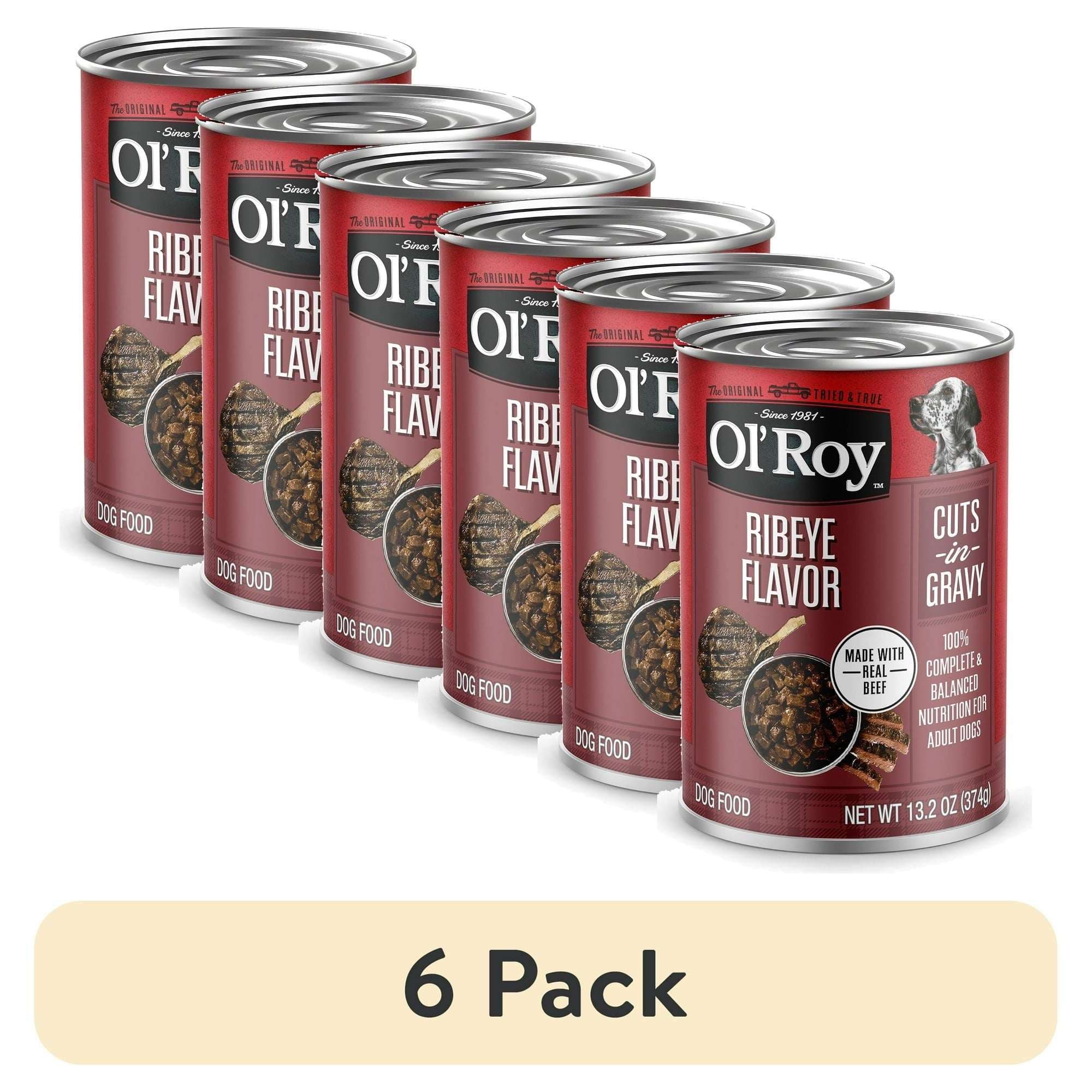 Ol' Roy Ribeye Flavor Cuts in Gravy Wet Dog Food, 13.2 oz Can