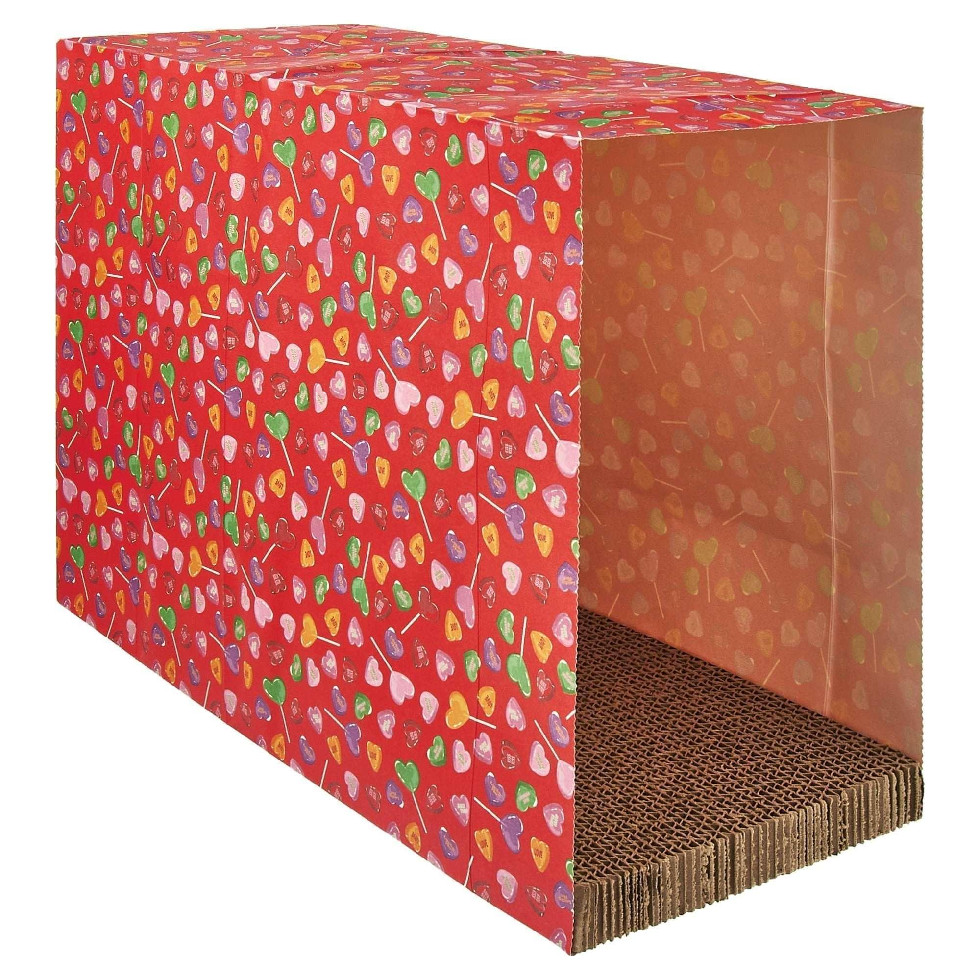 Vibrant Life Valentine's Day Conversation Hearts Paper Bag Cat Scratcher, Red, 11.75" x 17" x 7.25"