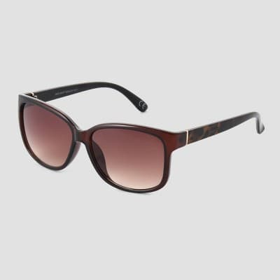 Women's Shiny Plastic Surf Sunglasses - Universal Thread Brown