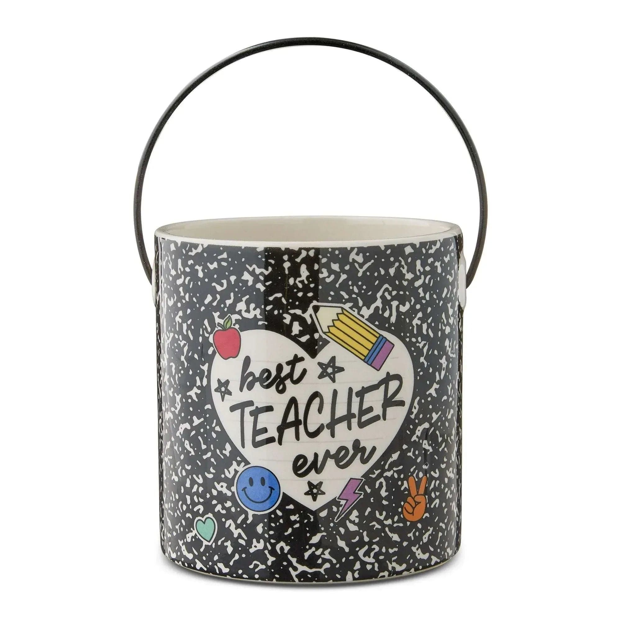 Best Teacher Ever Ceramic Pail, Multicolor, 5 inch, Way To Celebrate
