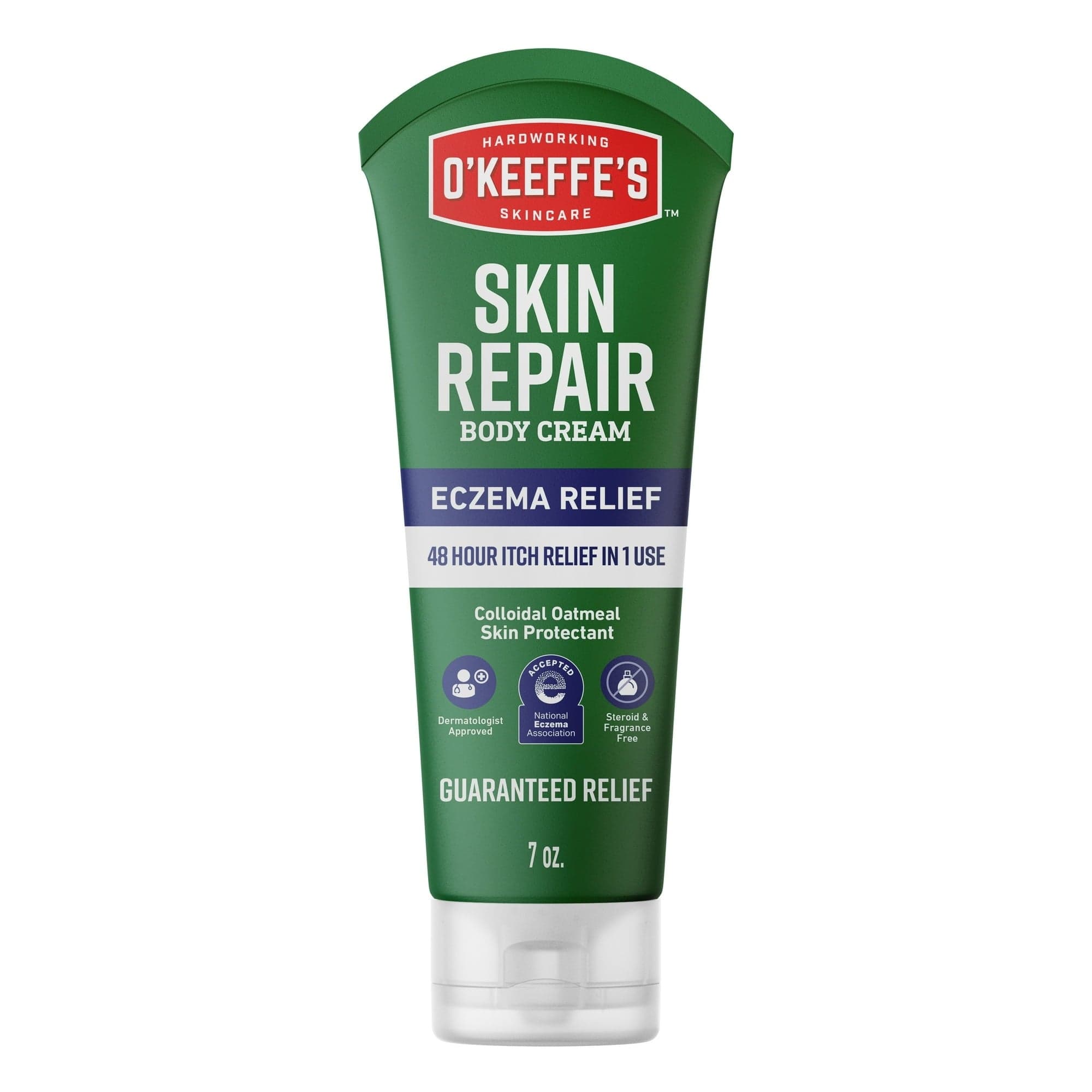 O'Keeffe's Skin Repair Eczema Relief Body Cream, 48 Hour Moisture, 2% Colloidal Oatmeal, Unscented, 7 oz Tube