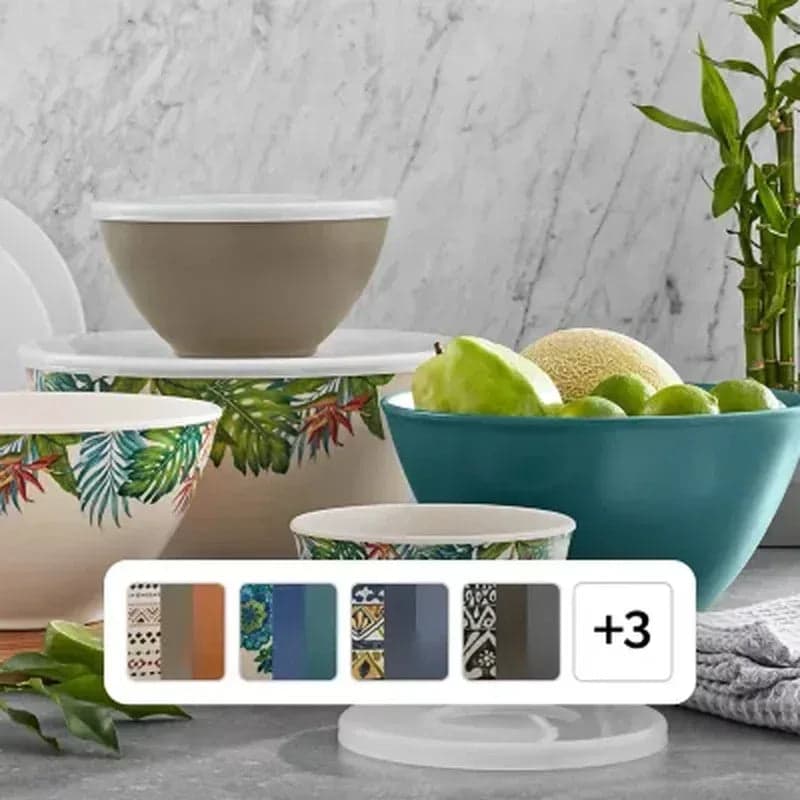 Member's Mark 10-Piece Bamboo Melamine Mixing Bowls with Lids Set (Assorted Colors)