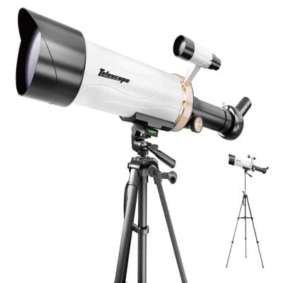 Universalfun 70mm Kids Telescope for Beginners, 400mm HD Refractor with H20/H10/H6 Eyepieces, Phone Adapter, Moon Filter & Tripod, Ages 8+
