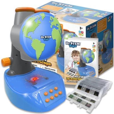 Dr. STEM My First Talking Microscope - 20 Slides & 60 Specimens for Kids 3+