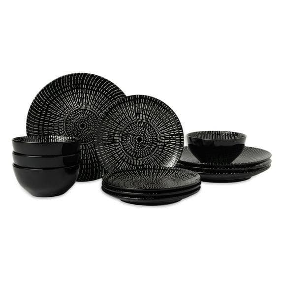 Thyme & Table Maddox 12-Piece Stoneware Dinnerware Set