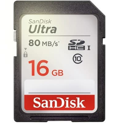 SanDisk Ultra 16GB Class 10 SDHC UHS-I Memory Card up to 80MB/s SDSDUNC-016G-GN6IN