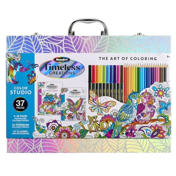 RoseArt Timeless Creations 37 Piece Coloring Case