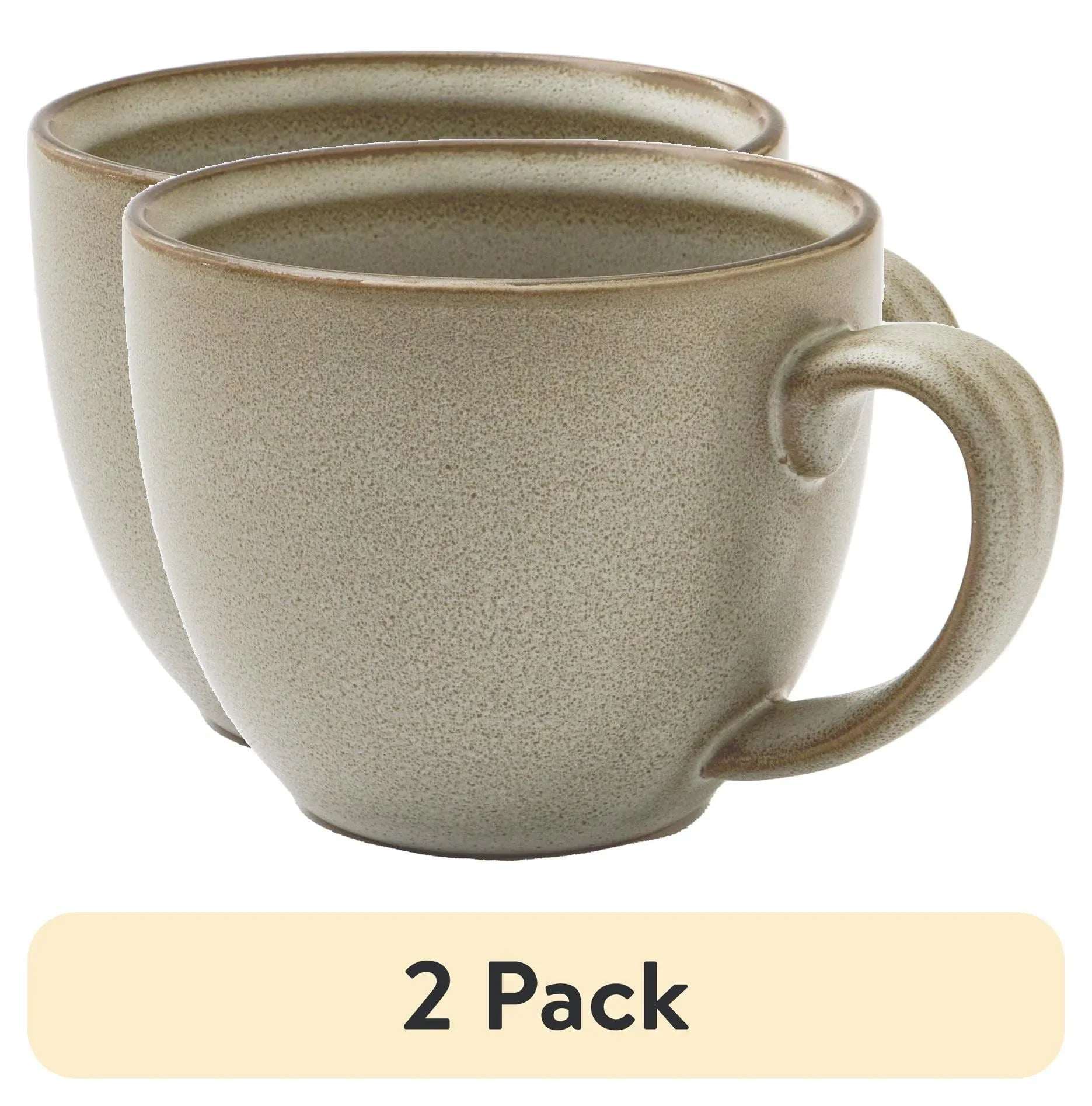 (2 pack) Better Homes and Gardens Banks Cream 14.2-ounce Stoneware Mug