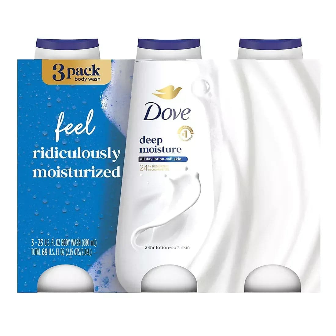 Dove Deep Moisture Renewing Body Wash, 3 pk./23 oz.