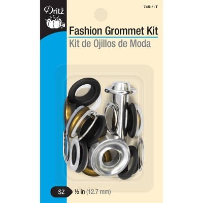 Dritz Set of 8 1/2" Fashion Grommet Kit with Tools Black: Metal Craft Hand Tools for Sewing & Quilting