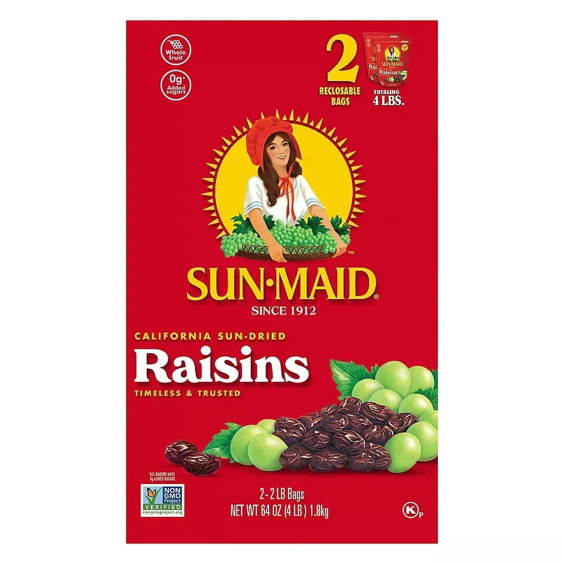 Sun-Maid California Sun-Dried Raisins, 2 pk./2 lbs.