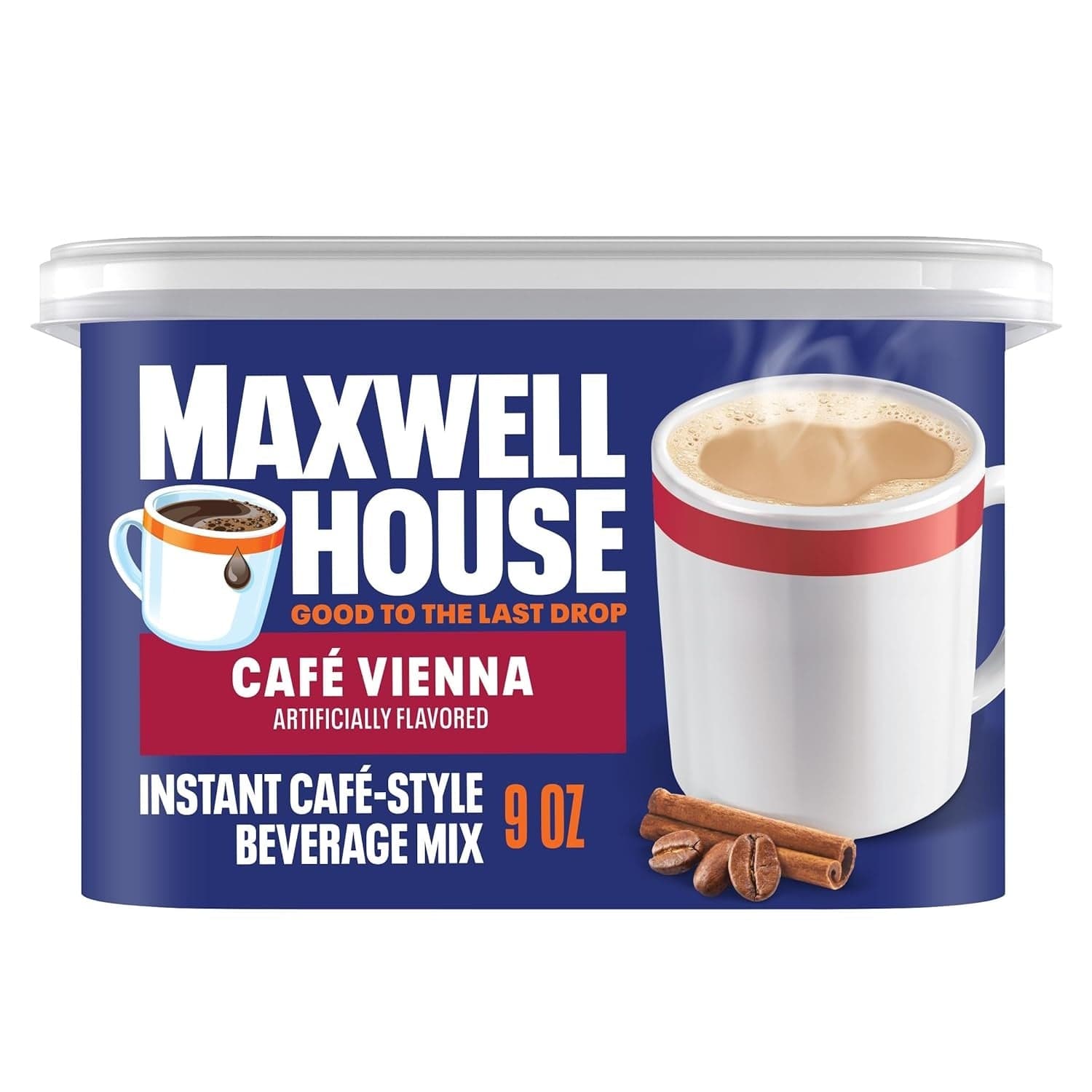 Maxwell House Instant Cafe-Style Beverage Mix, Cafe Vienna, 9 oz (Pack of 8)