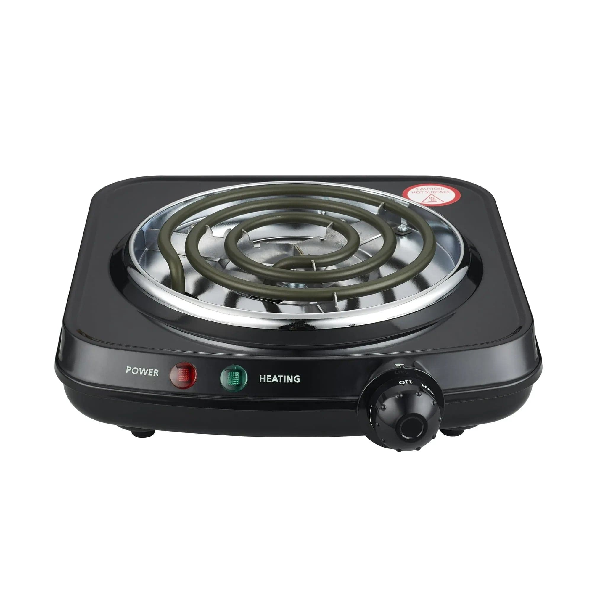 Mainstays Single Coil Electric Burner and Hot Plate, 1100W, Black