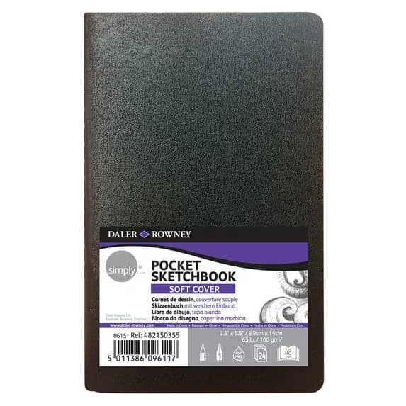 Daler-Rowney Simply Sketchbook, Soft White (100gsm), Softcover Binding, 48 Pages, 3.5" x 5.5"
