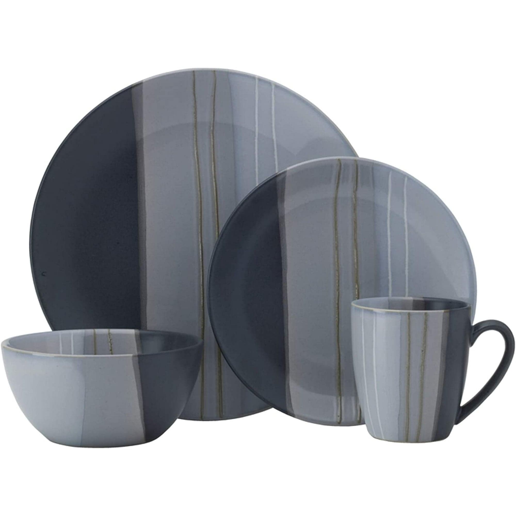 Pfaltzgraff Parker Gray Stoneware 16-Piece Dinnerware Set