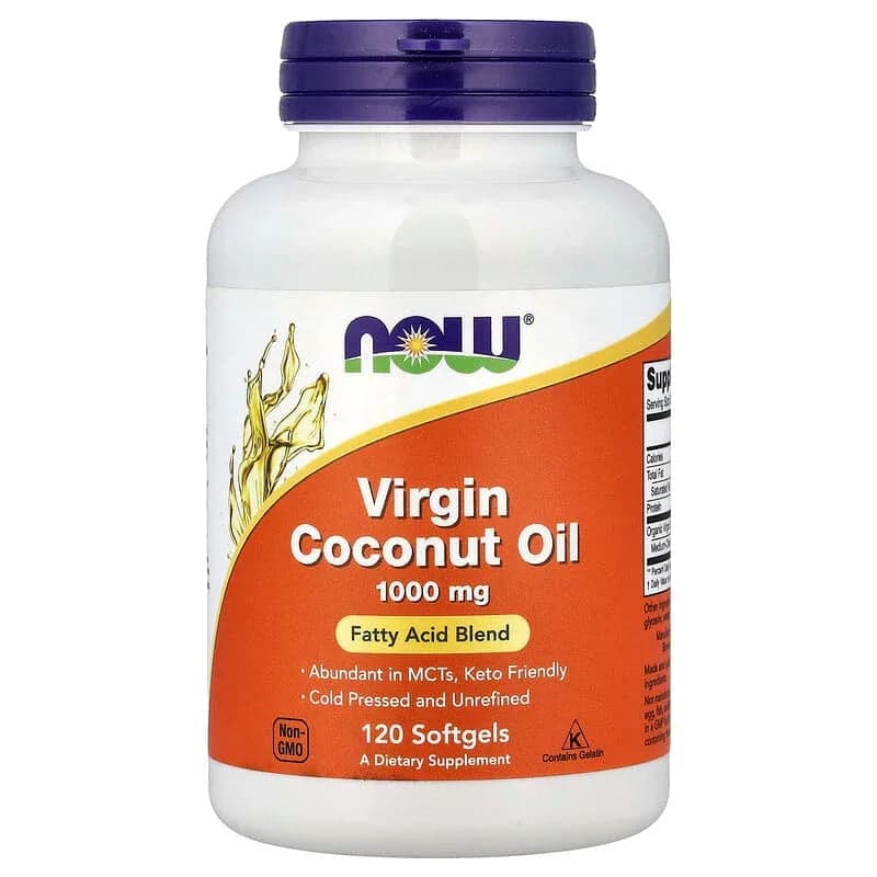 NOW Foods Virgin Coconut Oil, 1,000 mg, 120 Softgels
