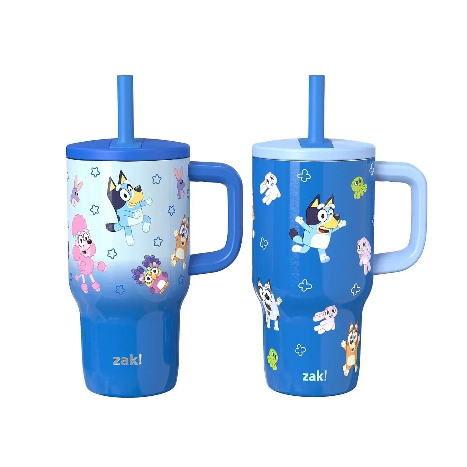 Zak Designs 16-oz Stainless Steel Double-Wall Tumbler for Kids with Straw, 2-Piece Set