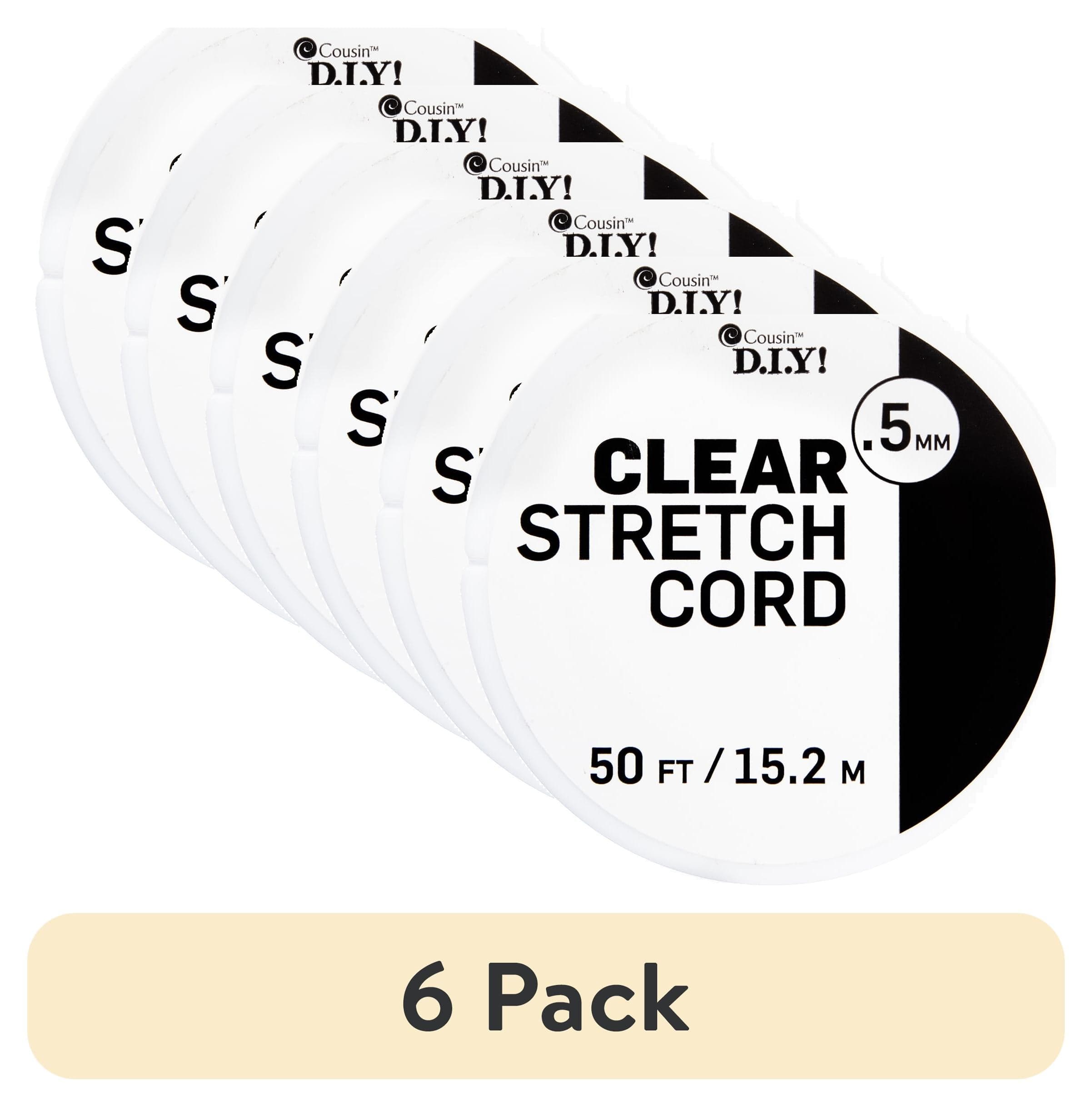 Cousin DIY 0.5 mm Clear Elastic Stretch Cord, 50 ft Roll, Jewelry Making (6 Pack)