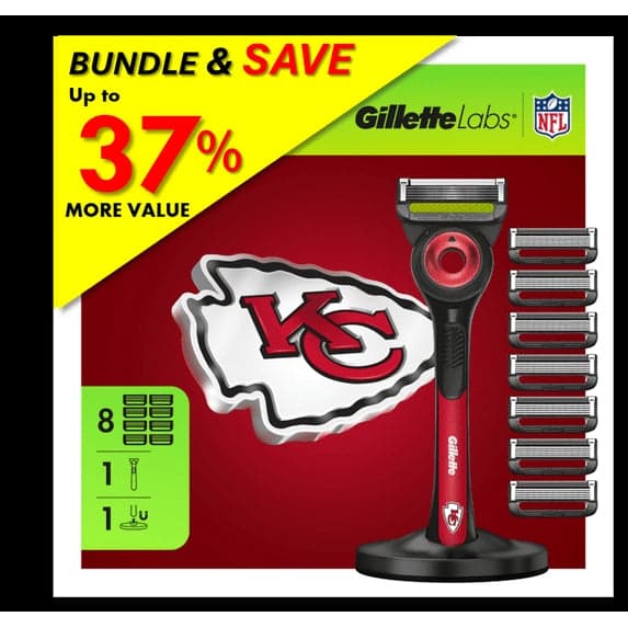 Gillette Labs Official Chiefs Gameday Razor Bundle