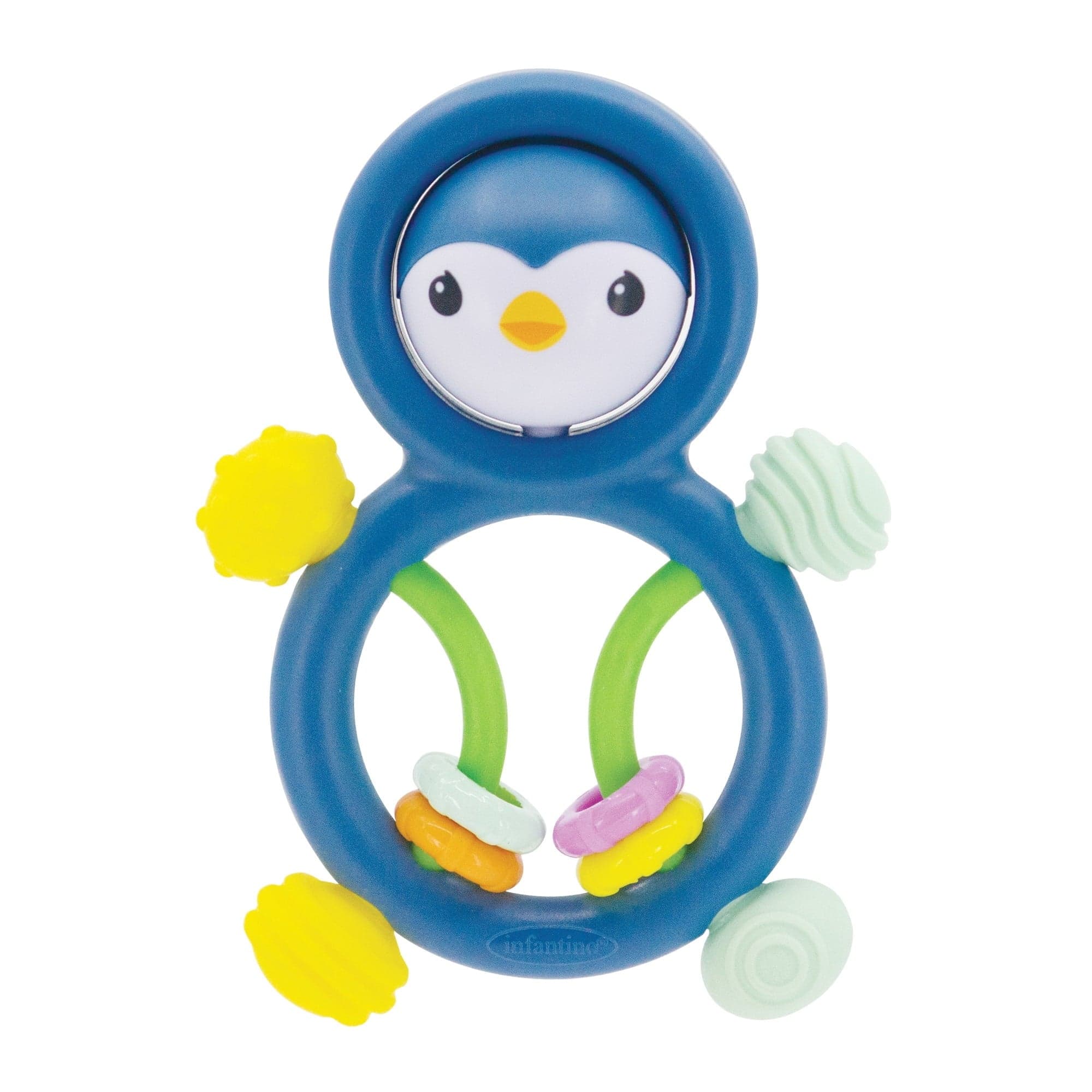 Infantino Busy Lil' Sensory Penguin Rattle, 3-12 Months Unisex, Multicolor