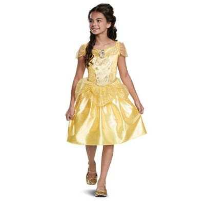 Disney Beauty and the Beast Princess Belle Toddler Halloween Costume Dress 3-4T: Belle Costume for Girls, Fairytale Storybook, Yellow, 100% Polyester